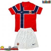 Camisa de Futebol Noruega Equipamento Principal Infantil Mundo 2026 Manga Curta (+ Calças curtas)